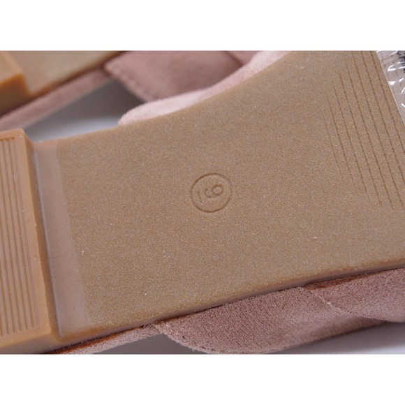 Forever Link Mule Womens 9 Beige Faux Suede Knot Accent Pointed Toe Slip On Shoe - Picture 10 of 11